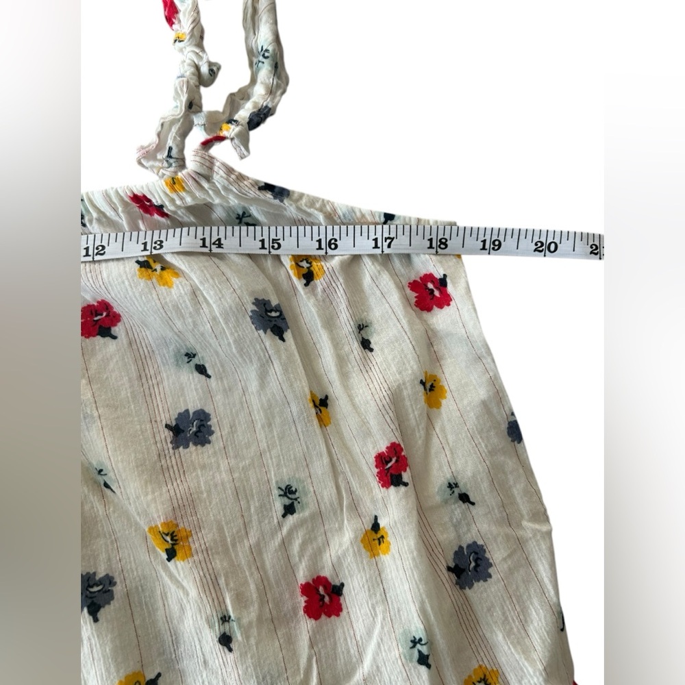 Madewell Ruffle-Strap Cami Top in Metallic-Striped Confetti Floral size 10 - Picture 8 of 13